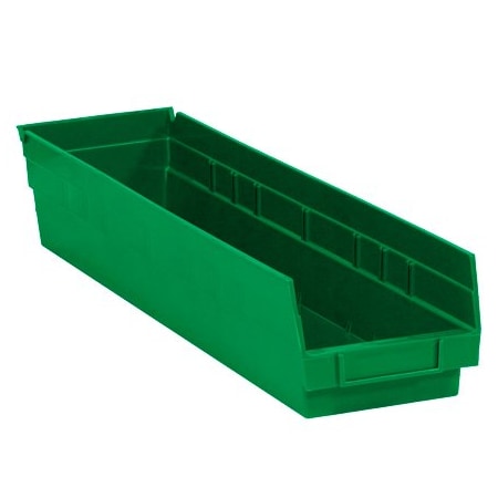 Bsc Preferred 23 5/8 x 4 1/8 x 4'' Green Plastic Shelf Bin Boxes, 16PK BUY00012775